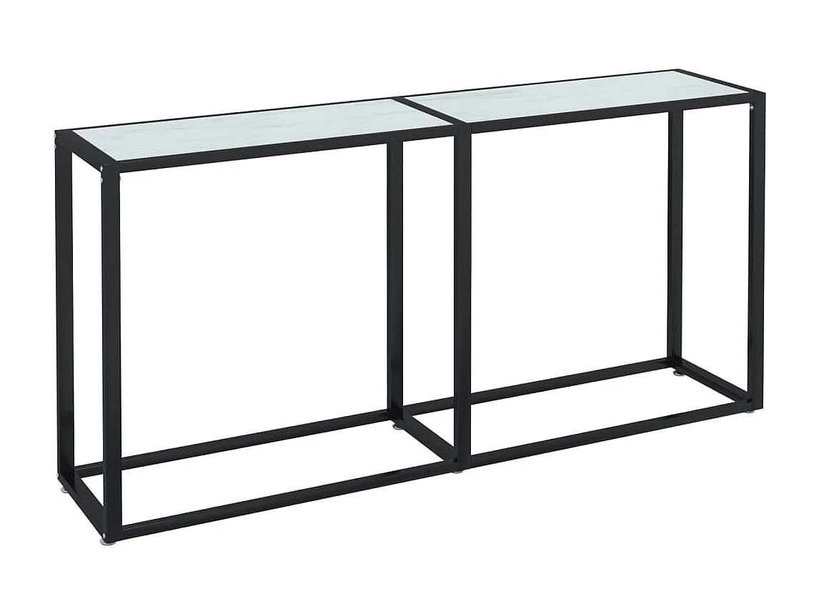 Mesa consola mármore branco 160x35x75,5 cm vidro temperado PT966660