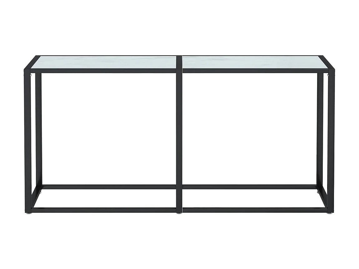 Mesa consola mármore branco 160x35x75,5 cm vidro temperado PT966660