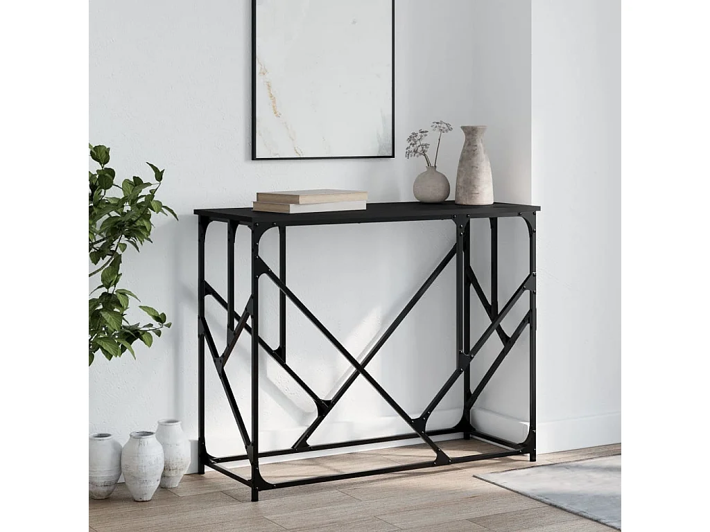 Mesa consola 100x40x80 cm derivados de madeira preto PT998757