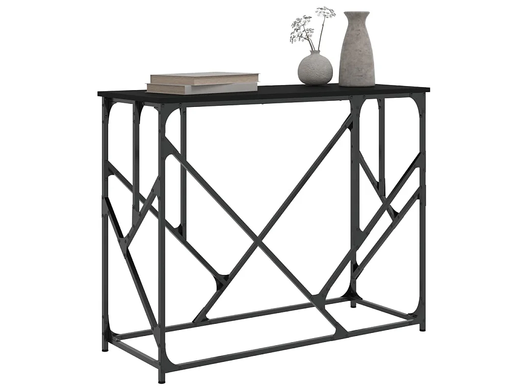 Mesa consola 100x40x80 cm derivados de madeira preto PT998757