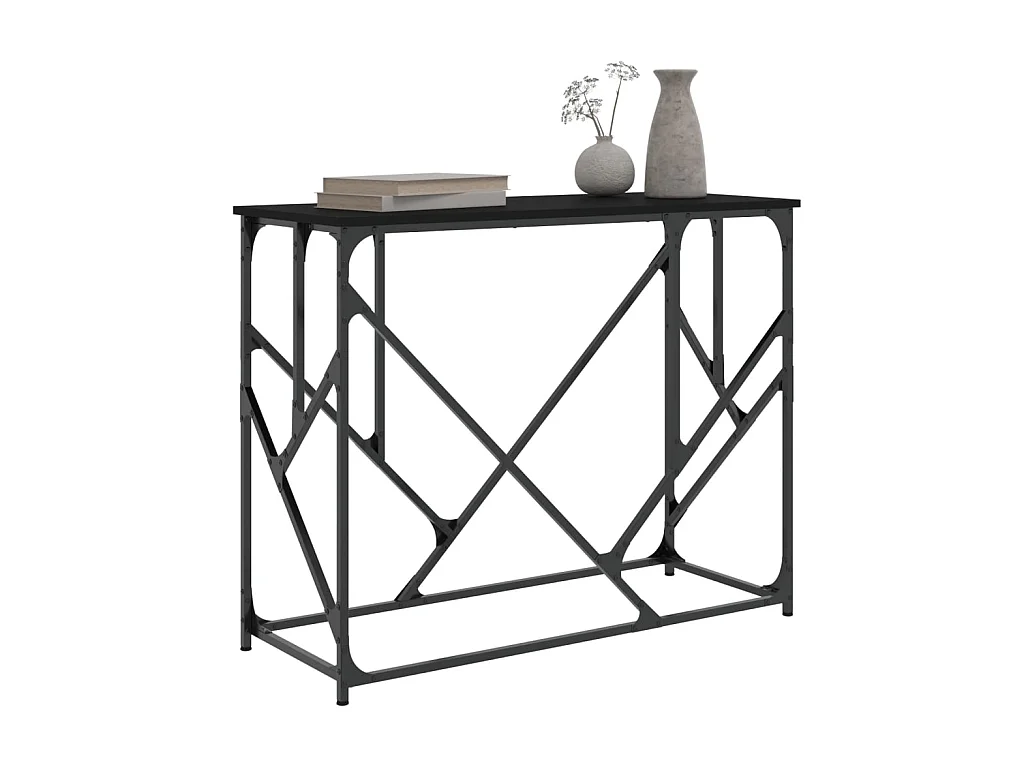 Konsolentisch,Flurtisch Schwarz 100x40x80 cm Holzwerkstoff -gkd186147