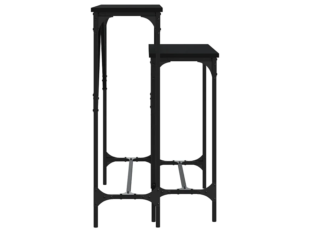 Tables console 2 pcs noir bois d'ingénierie OFR94348 BonneVie Meuble