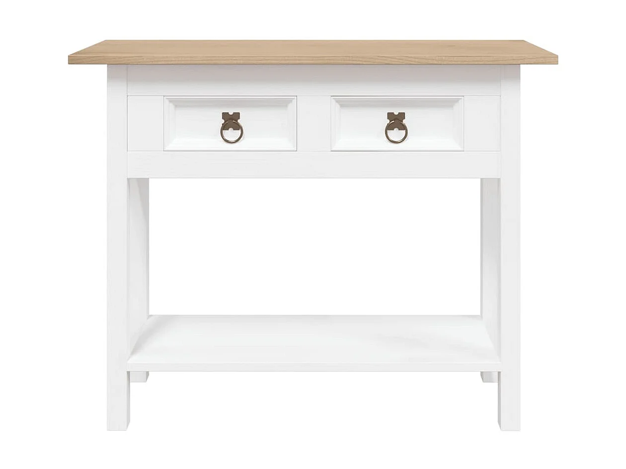 Mesa consola Corona Range de pino mexicano blanco 90x34,5x73 cm ES700929