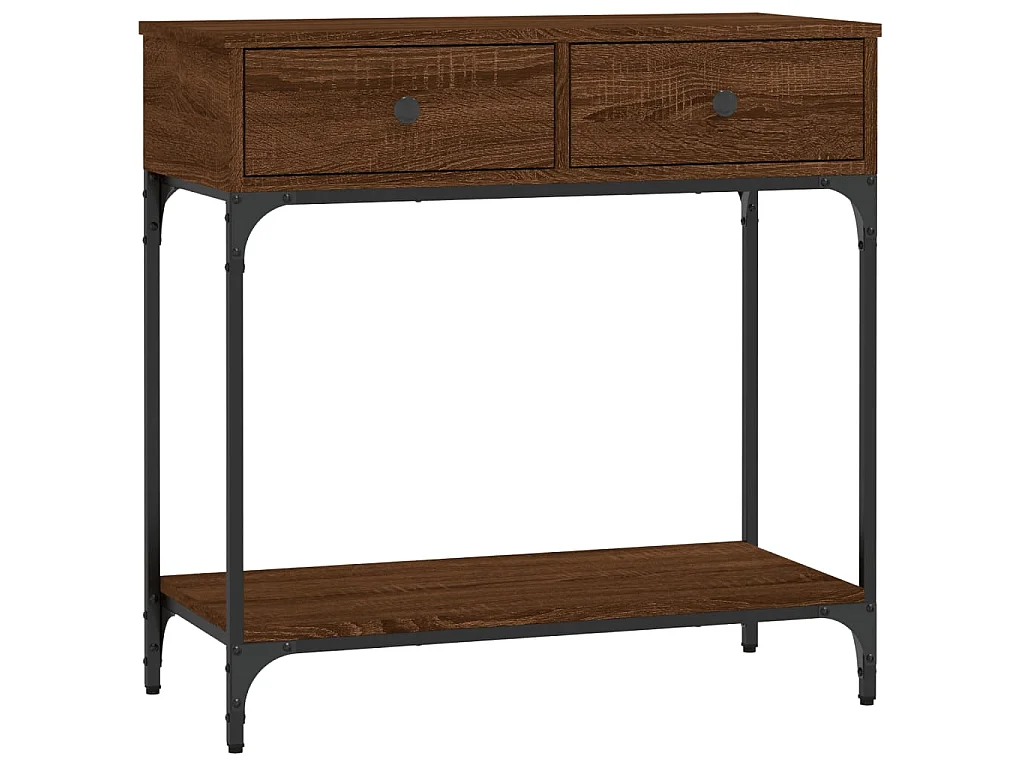 Mesa consola madera de ingeniería marrón roble 75x34,5x75 cm ES217734