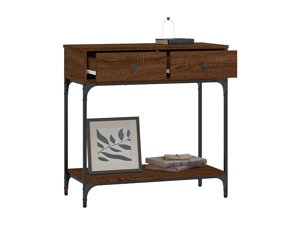 Konsolentisch,Flurtisch Braun Eichen-Optik 75x34,5x75 cm Holzwerkstoff -gkd871373