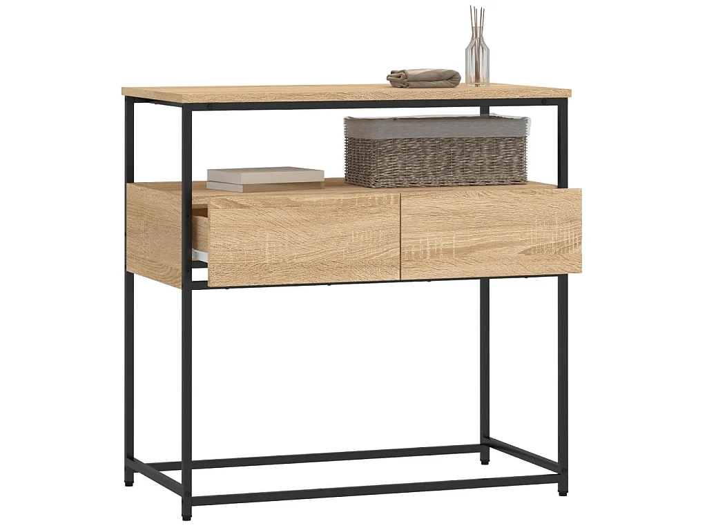 Mesa consola madera de ingeniería roble Sonoma 75x40x75 cm ES507627