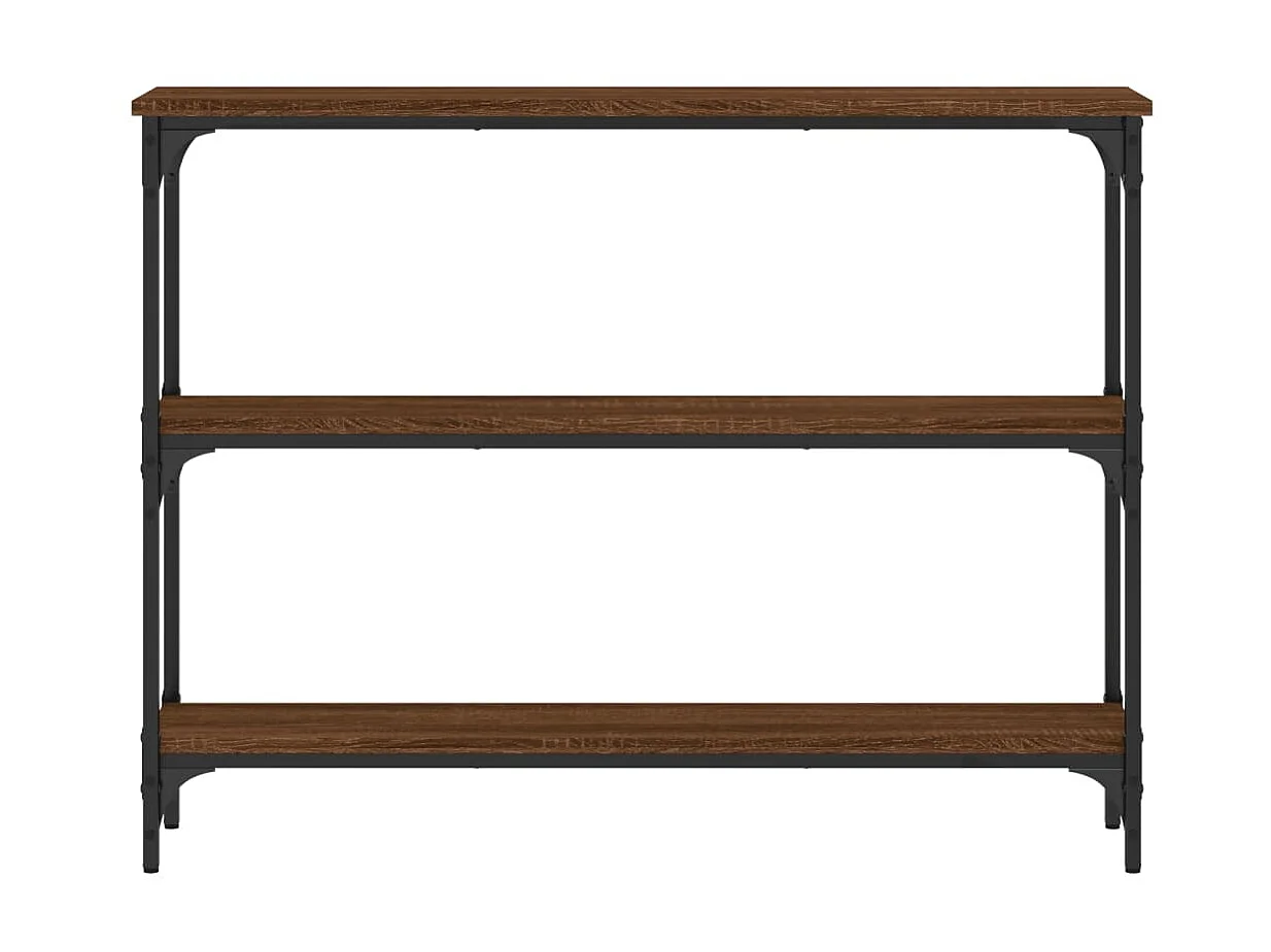 Console chêne marron 100x22,5x75 cm bois d'ingénierie OFR31316 BonneVie Meuble