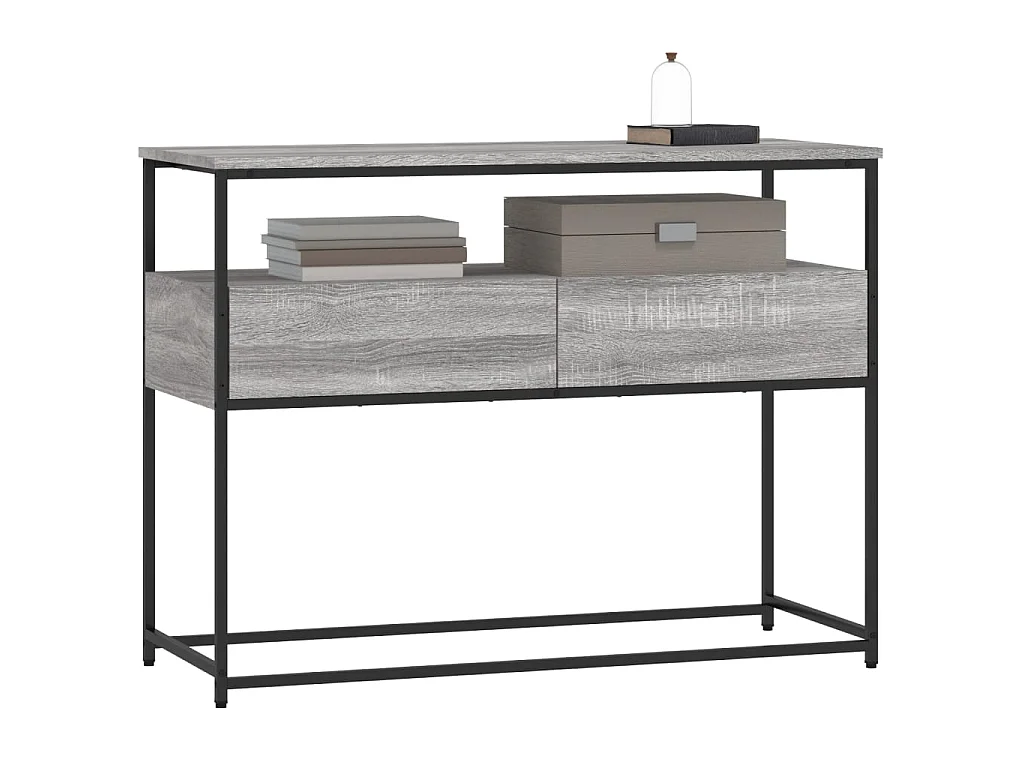 Console sonoma gris 100x40x75 cm bois d'ingénierie OFR13942 BonneVie Meuble