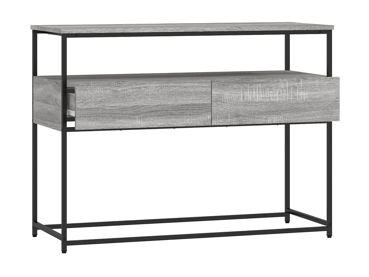 Console sonoma gris 100x40x75 cm bois d'ingénierie OFR13942 BonneVie Meuble