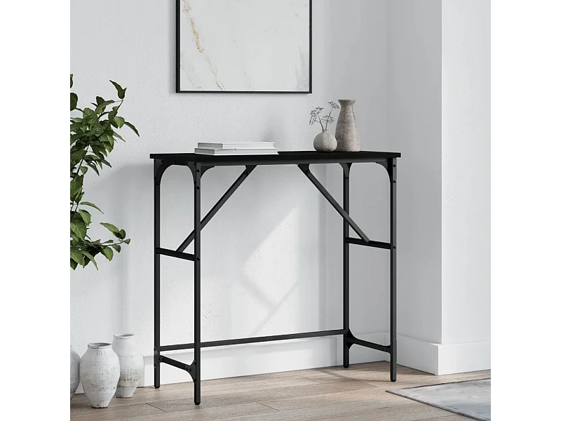Konsolentisch,Flurtisch Schwarz 75x32x75 cm Holzwerkstoff -gkd333748