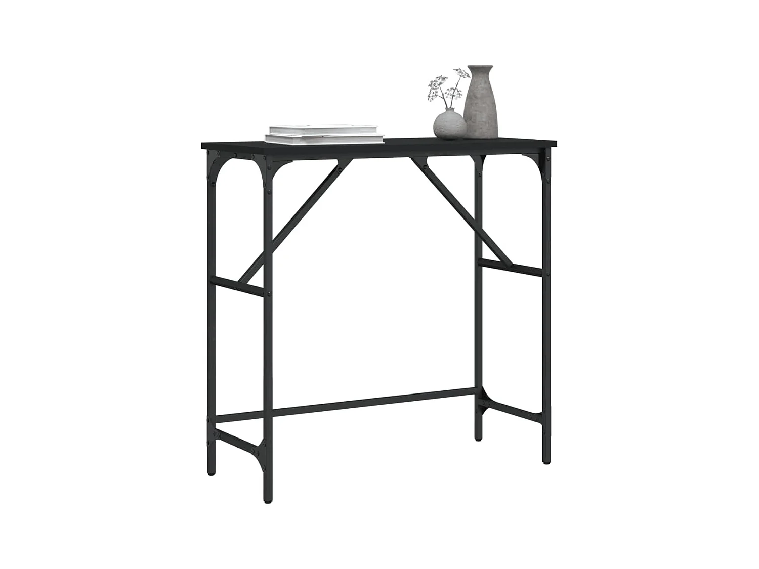Konsolentisch,Flurtisch Schwarz 75x32x75 cm Holzwerkstoff -gkd333748