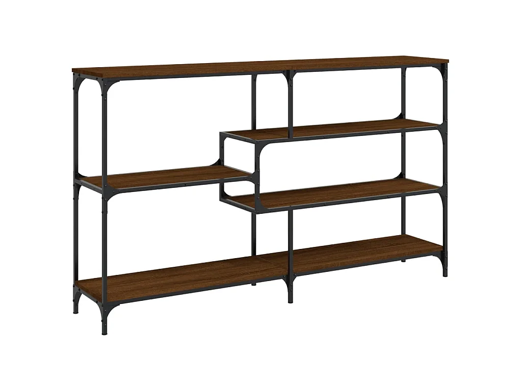 Console chêne marron 160x32x95 cm bois d'ingénierie OFR93933 BonneVie Meuble