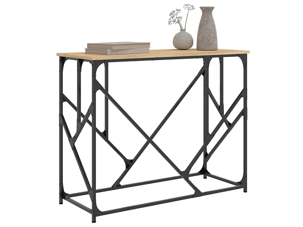Mesa consola madera de ingeniería roble Sonoma 100x40x80 cm ES538753