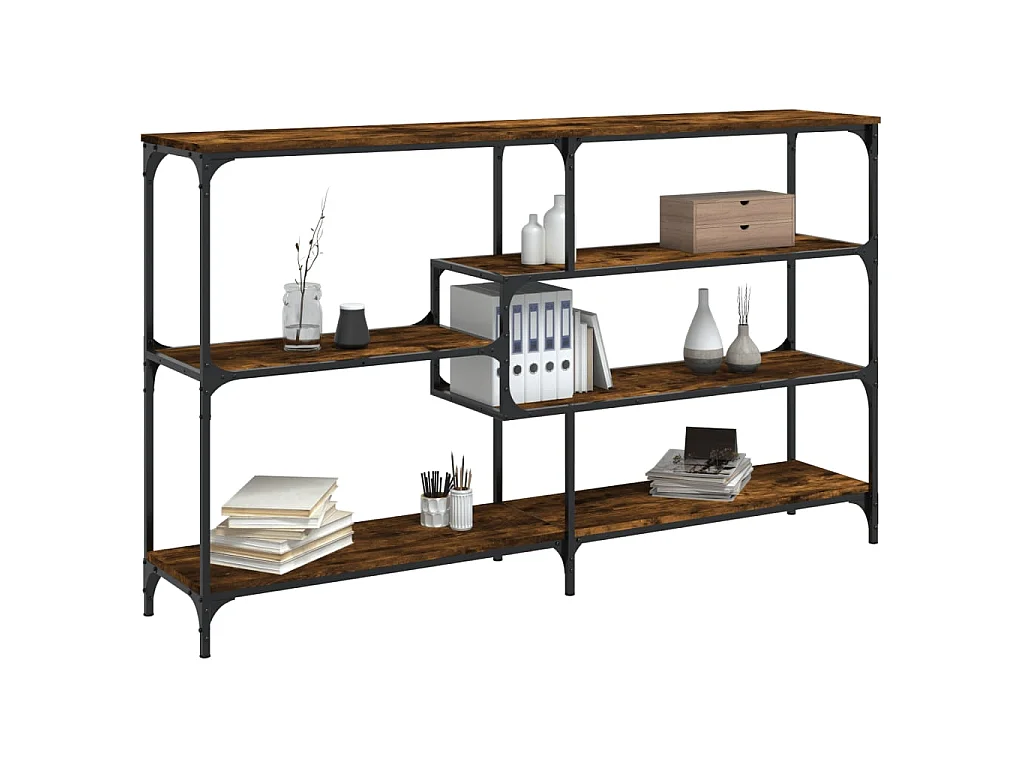 Console chêne fumé 160x32x95 cm bois d'ingénierie OFR85531 BonneVie Meuble