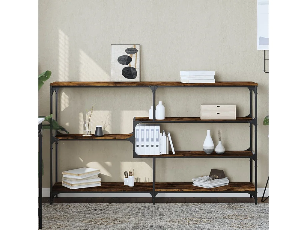 Console chêne fumé 160x32x95 cm bois d'ingénierie OFR85531 BonneVie Meuble