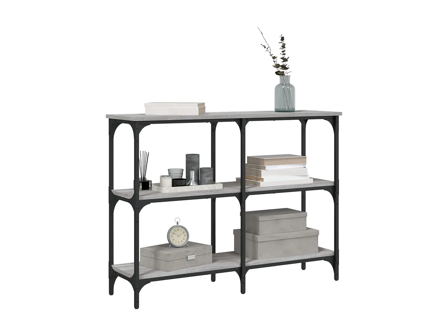 Console sonoma gris 100x29x75 cm bois d'ingénierie OFR14198 BonneVie Meuble