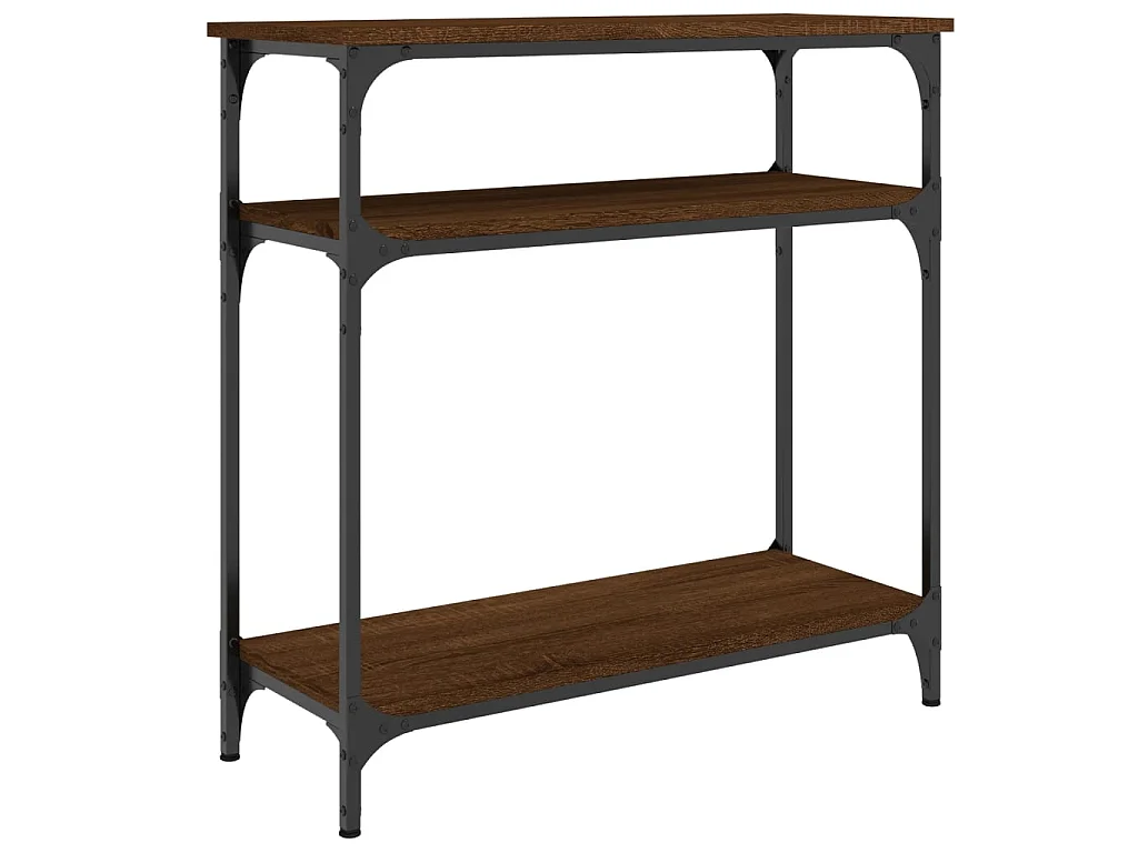 Console chêne marron 75x29x75 cm bois d'ingénierie OFR80848 BonneVie Meuble
