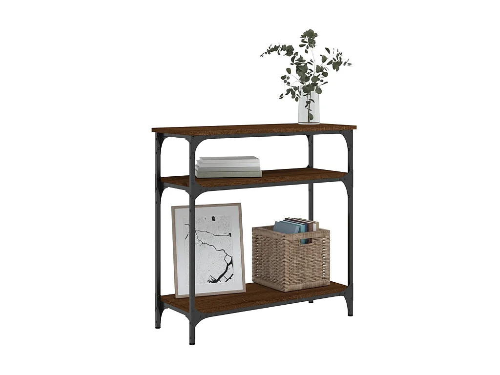 Wandtafel 75x29x75 cm bewerkt hout bruin eikenkleur NL820397