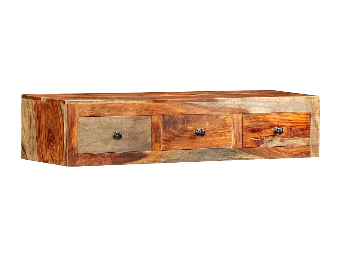 Console murale 100x25x20 cm Bois massif OFR47609 BonneVie Meuble