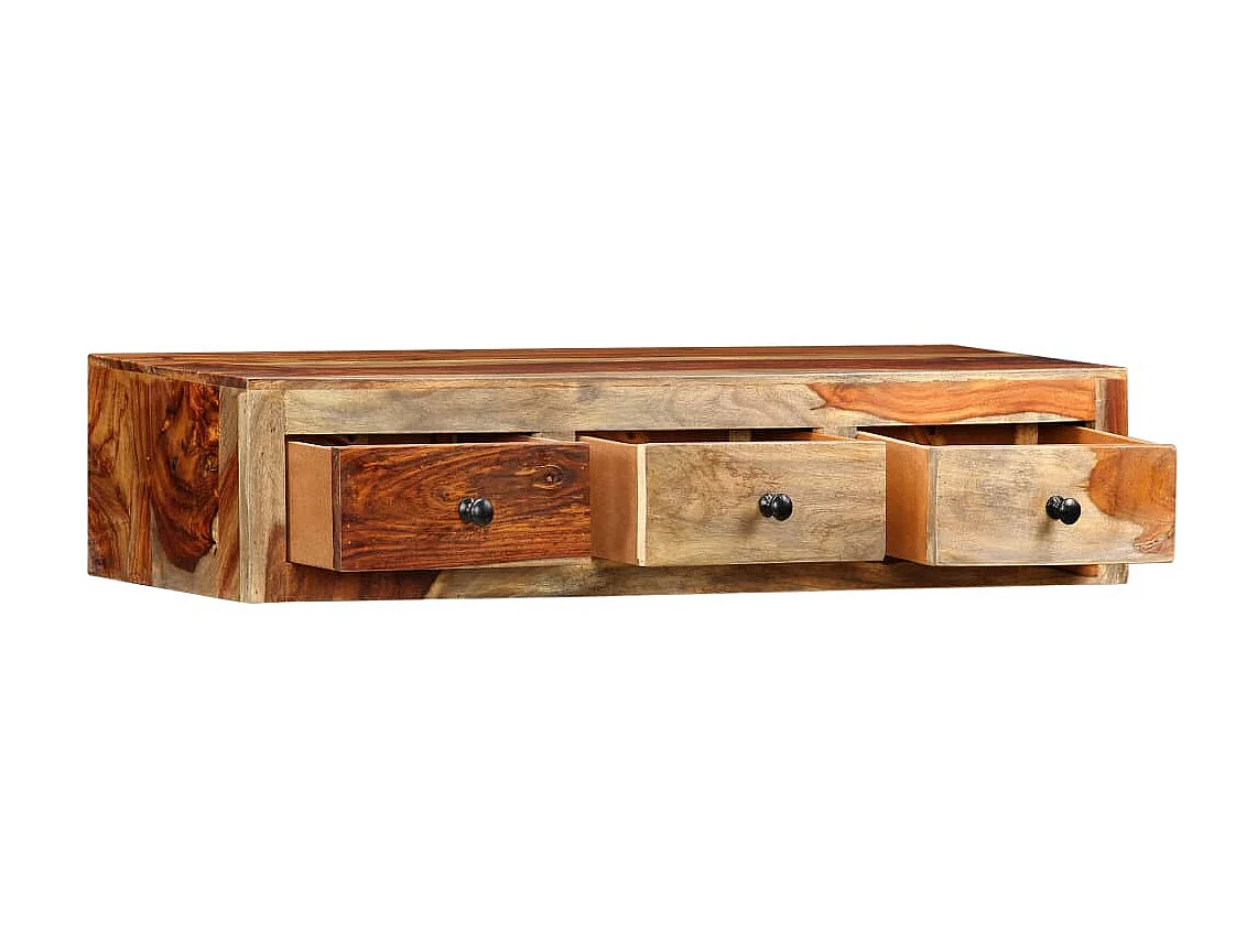 Console murale 100x25x20 cm Bois massif OFR47609 BonneVie Meuble