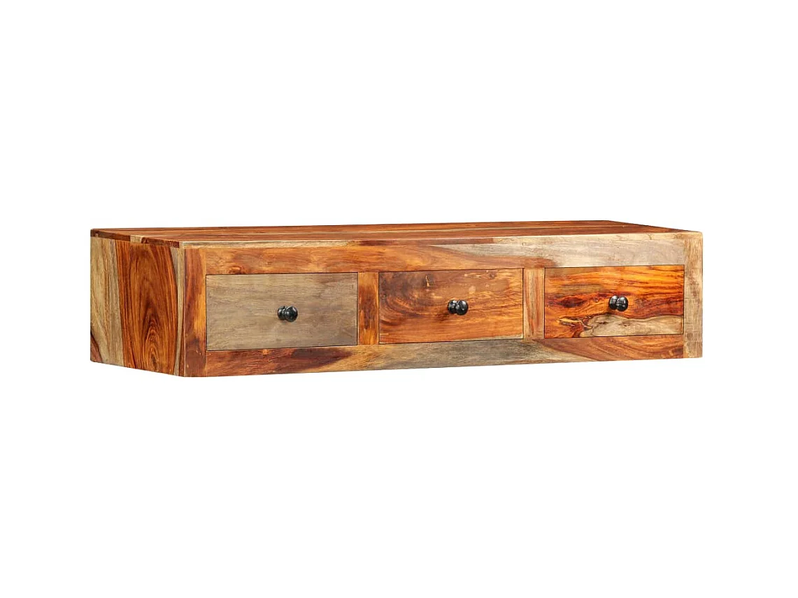 Console murale 100x25x20 cm Bois massif OFR47609 BonneVie Meuble