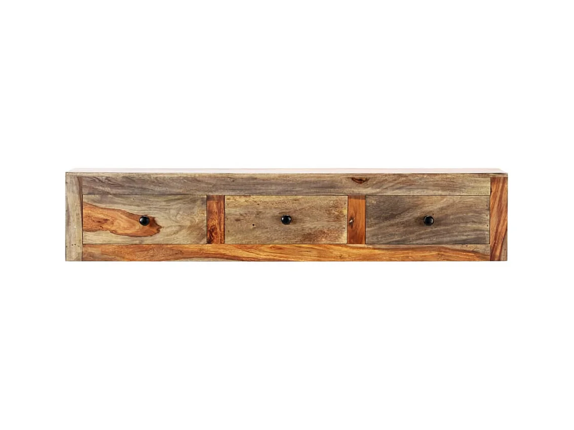Console murale 100x25x20 cm Bois massif OFR47609 BonneVie Meuble