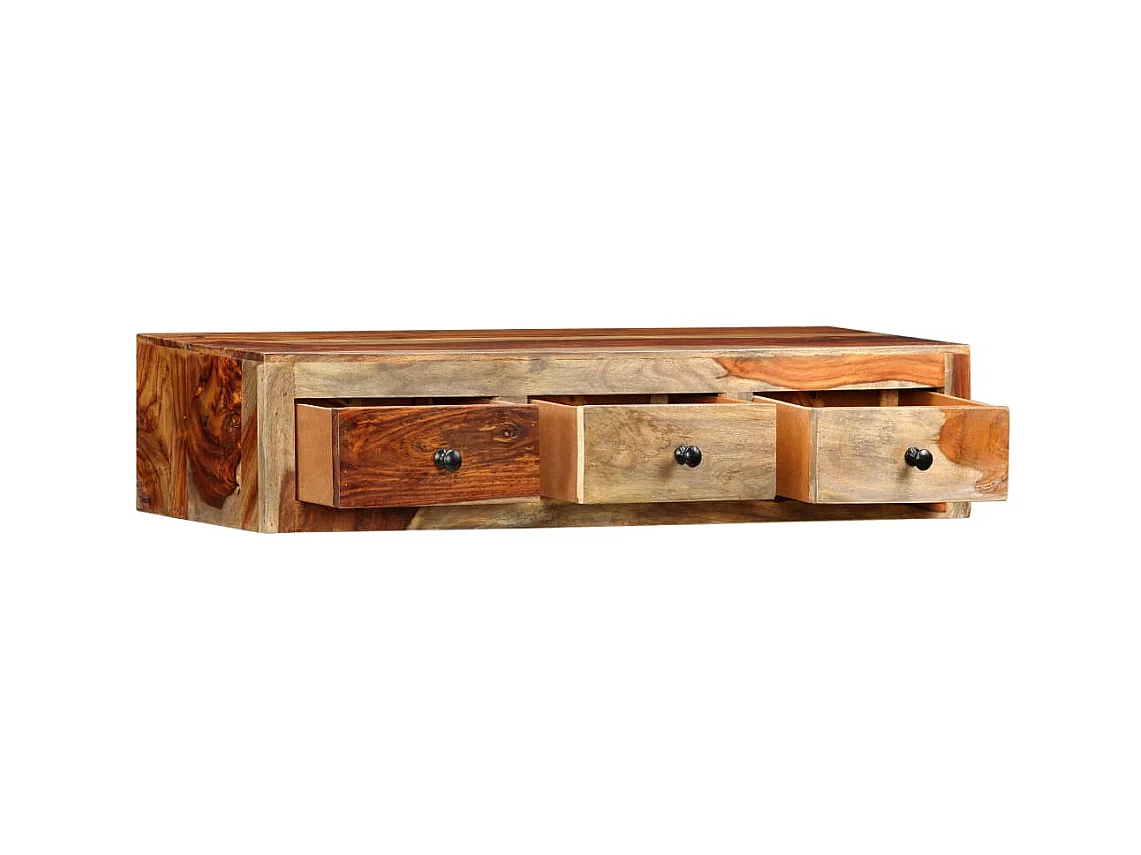 Console murale 100x25x20 cm Bois massif OFR47609 BonneVie Meuble