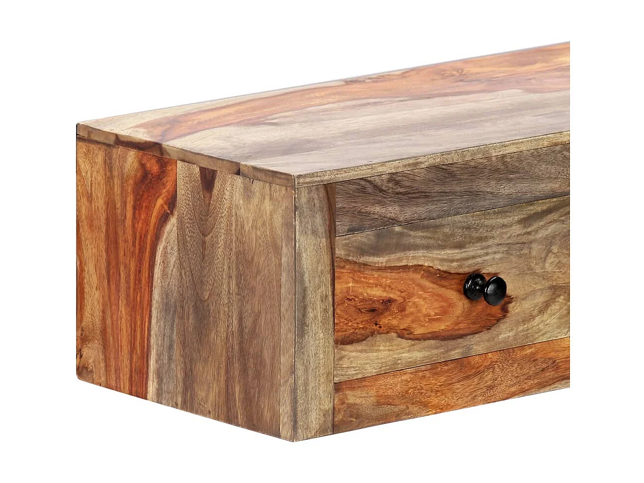 Console murale 100x25x20 cm Bois massif OFR47609 BonneVie Meuble