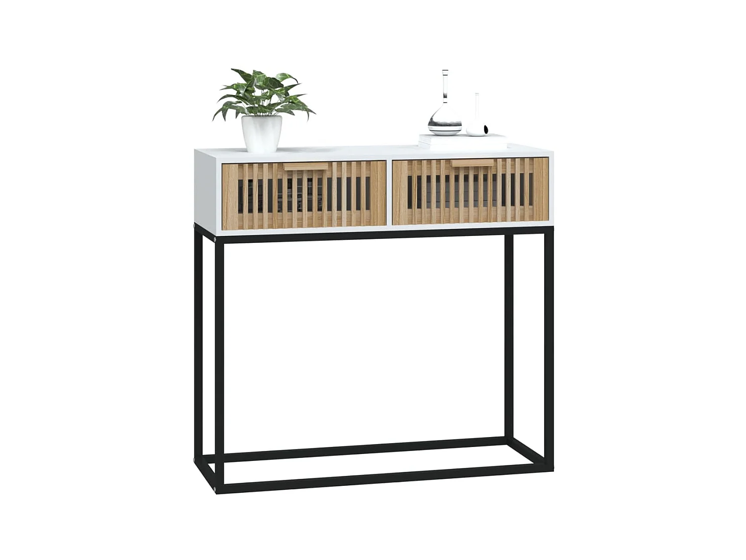 Konsolentisch,Flurtisch Weiß 80x30x75 cm Holzwerkstoff und Eisen -gkd763630