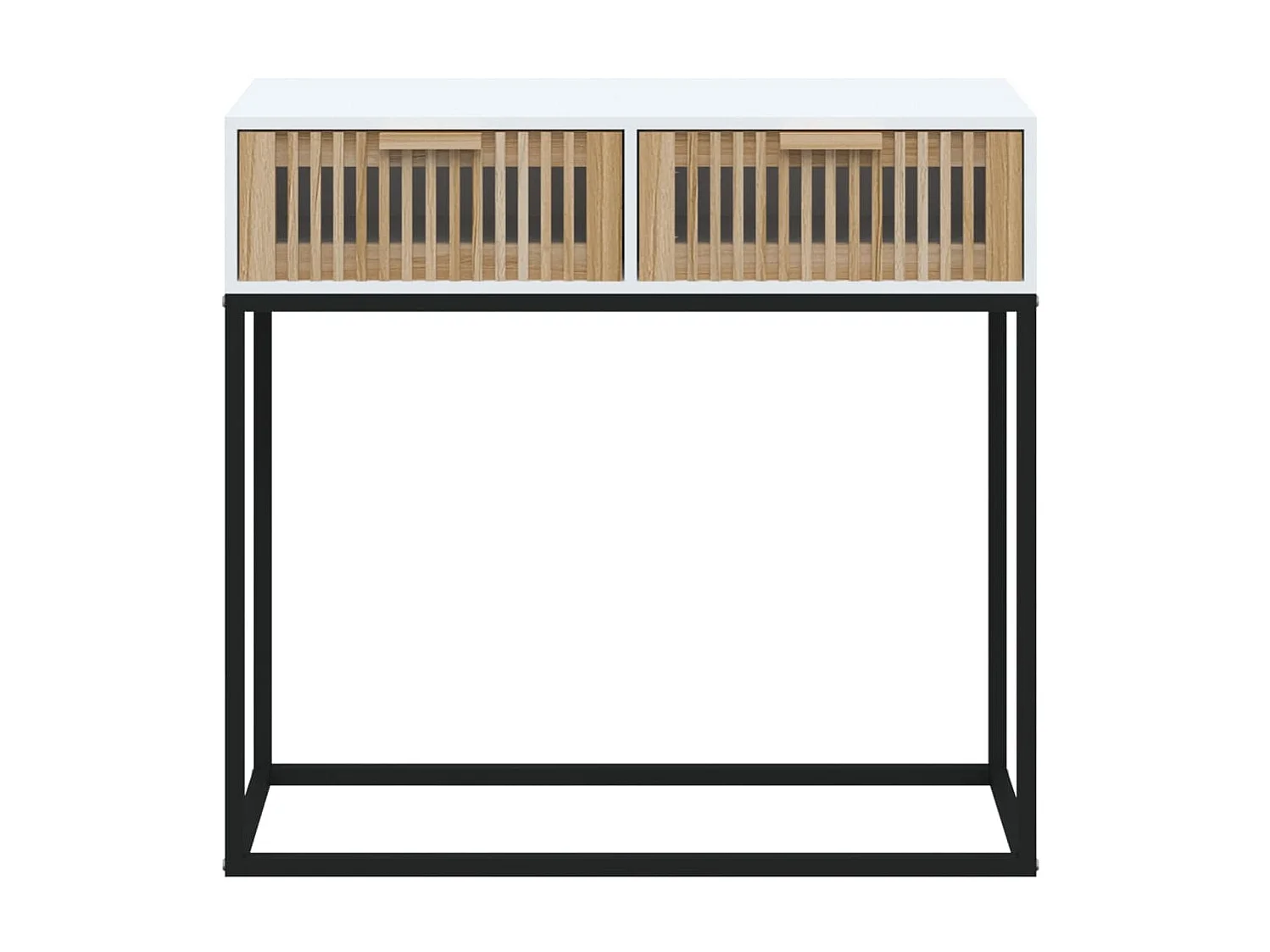 Konsolentisch,Flurtisch Weiß 80x30x75 cm Holzwerkstoff und Eisen -gkd763630