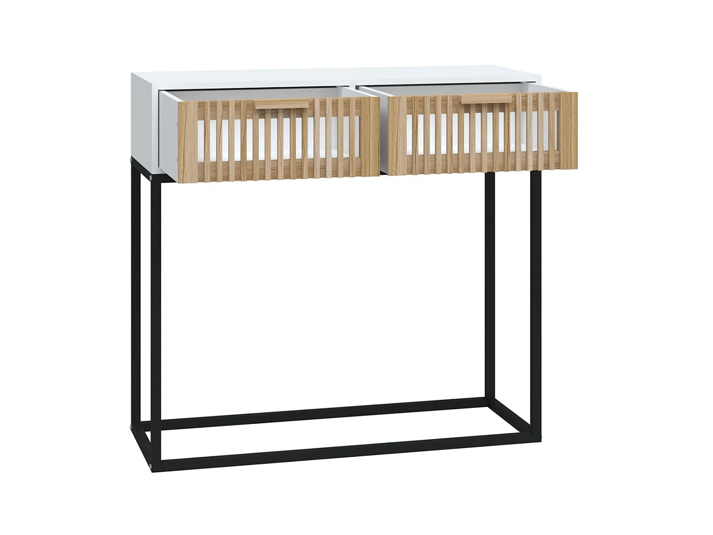 Konsolentisch,Flurtisch Weiß 80x30x75 cm Holzwerkstoff und Eisen -gkd763630