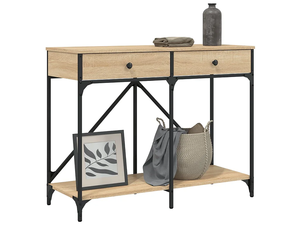 Console chêne sonoma 100x39x78,5 cm bois d'ingénierie OFR67928 BonneVie Meuble