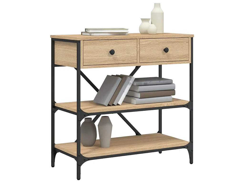 Mesa consola madera de ingeniería roble Sonoma 75x34,5x75 cm ES712787