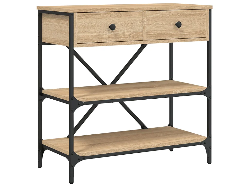 Console chêne sonoma 75x34,5x75 cm bois d'ingénierie OFR99690 BonneVie Meuble
