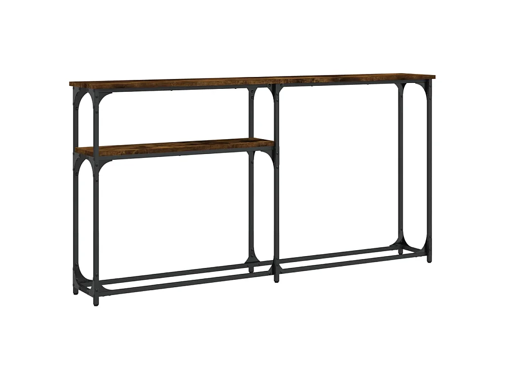 Wandtafel 145x22,5x75 cm bewerkt hout gerookt eikenkleurig NL461384