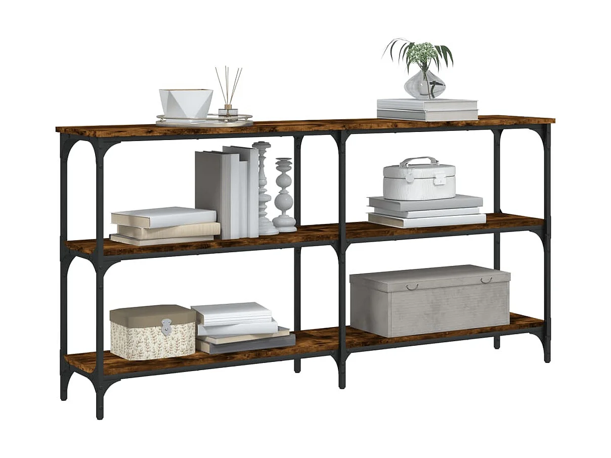 Console chêne fumé 150x29x75 cm bois d'ingénierie OFR89568 BonneVie Meuble