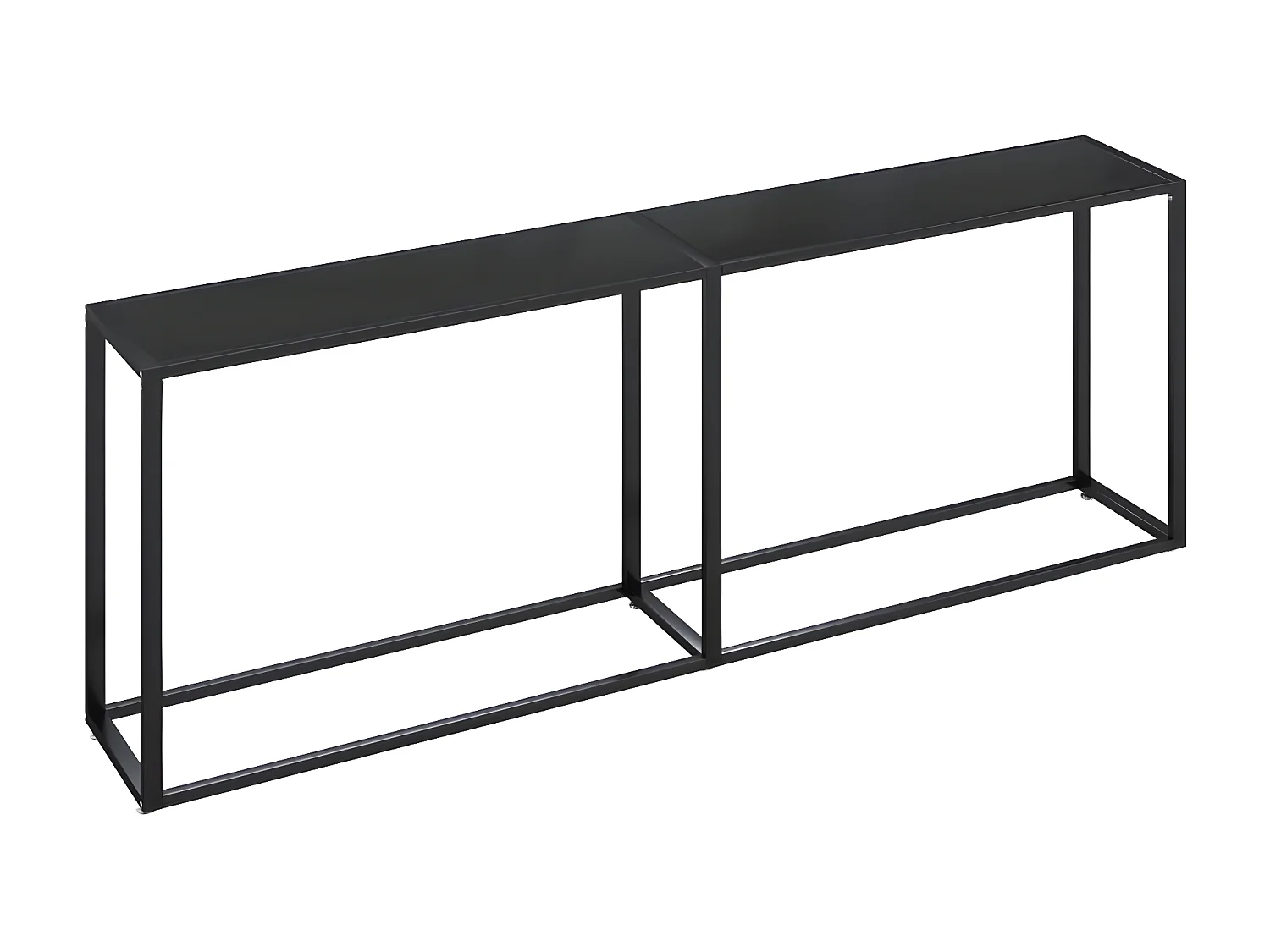 Mesa consola vidrio templado negro 220x35x75,5 cm ES312459