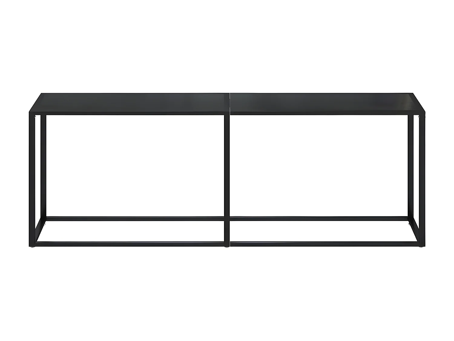 Mesa consola vidrio templado negro 220x35x75,5 cm ES312459