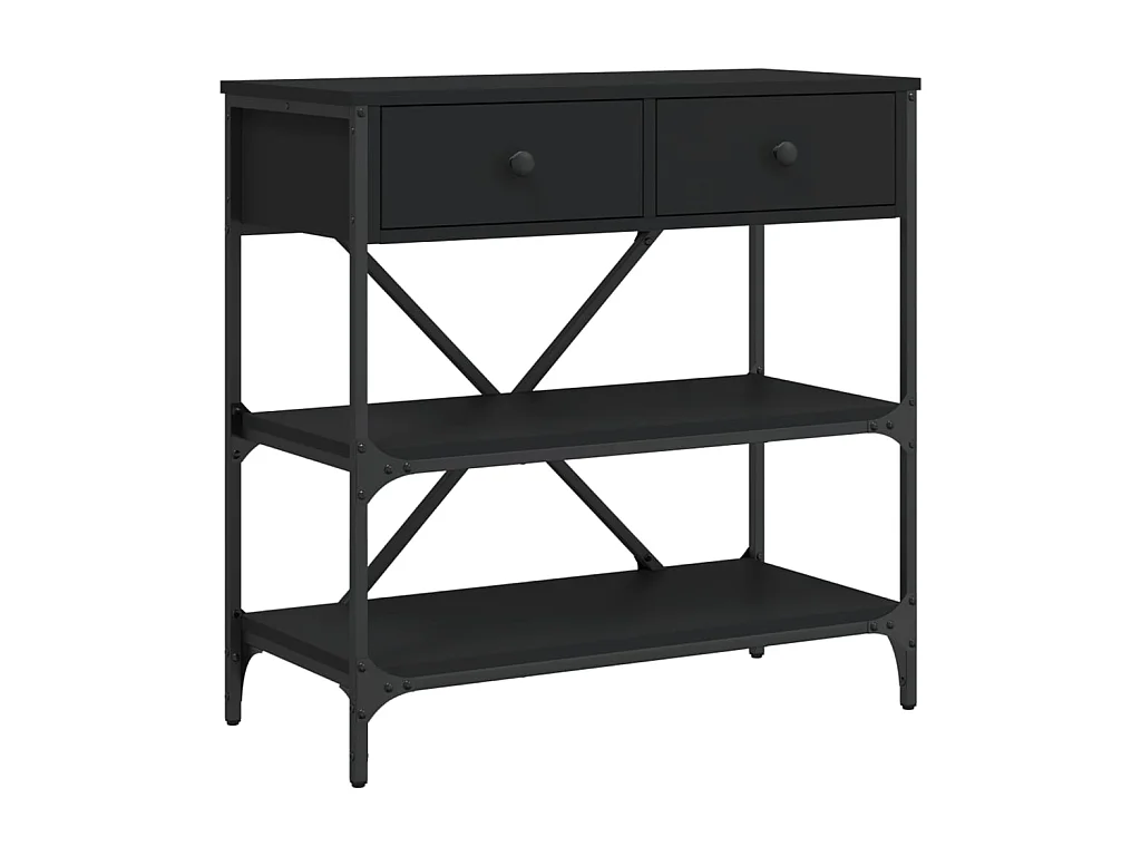 Konsolentisch,Flurtisch Schwarz 75x34,5x75 cm Holzwerkstoff -gkd359851