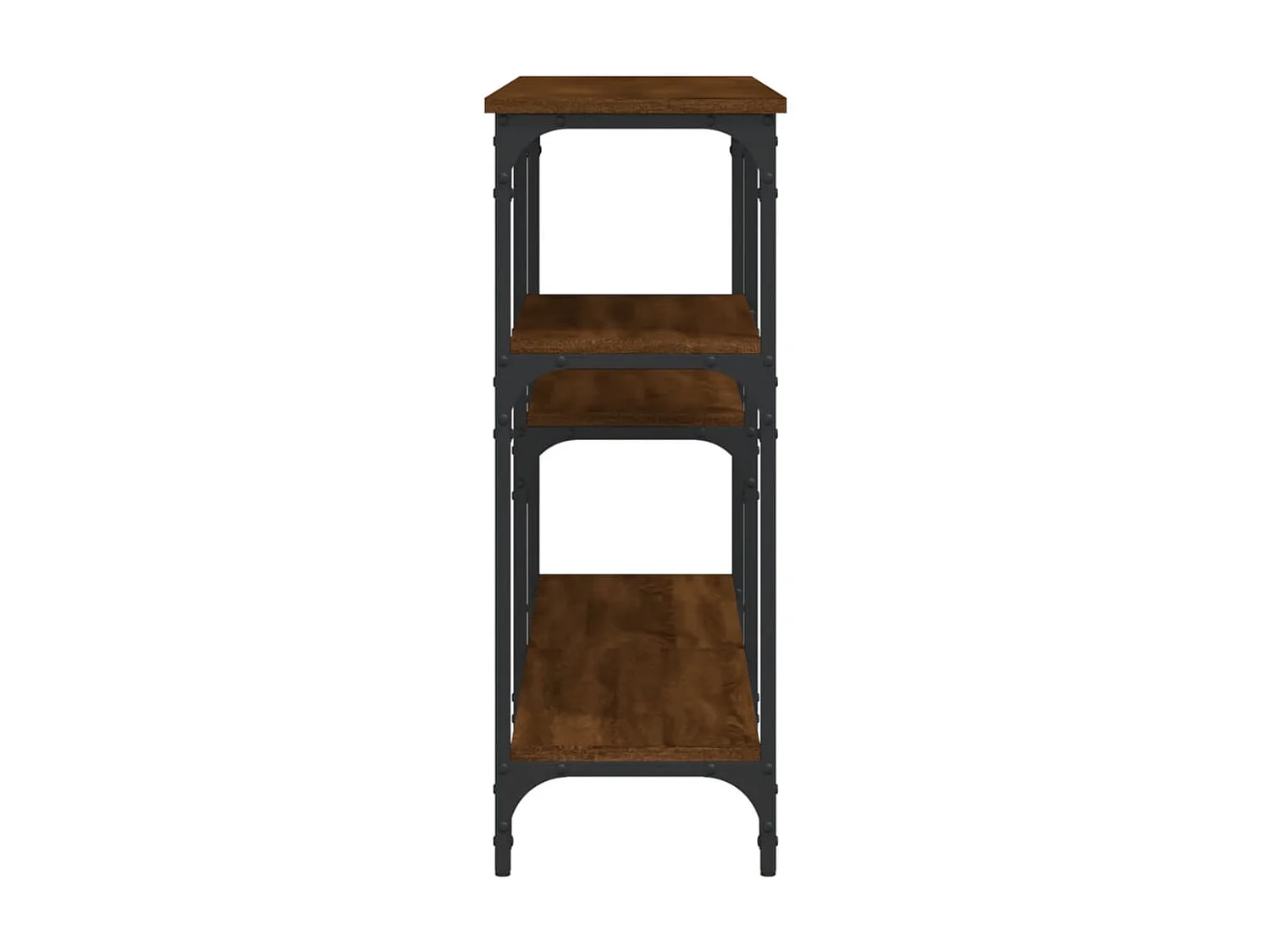 Mesa consola madera de ingeniería marrón roble 160x29x75 cm ES690875