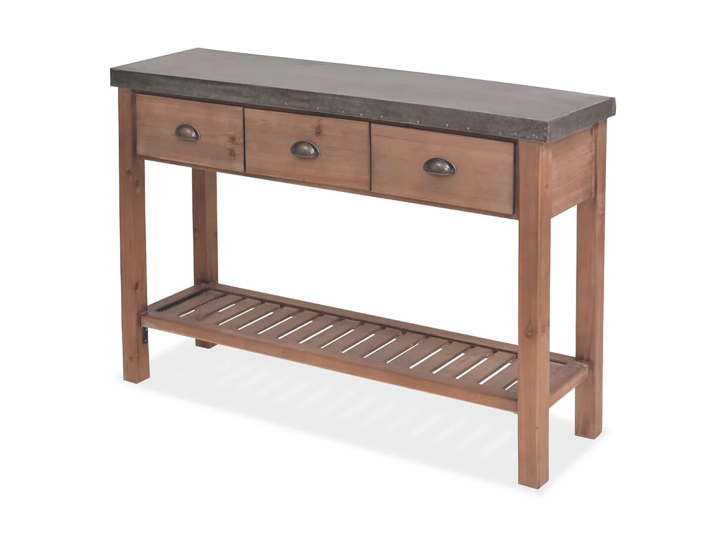 Console Bois massif de sapin 122 x 35 x 80 cm OFR12112 BonneVie Meuble