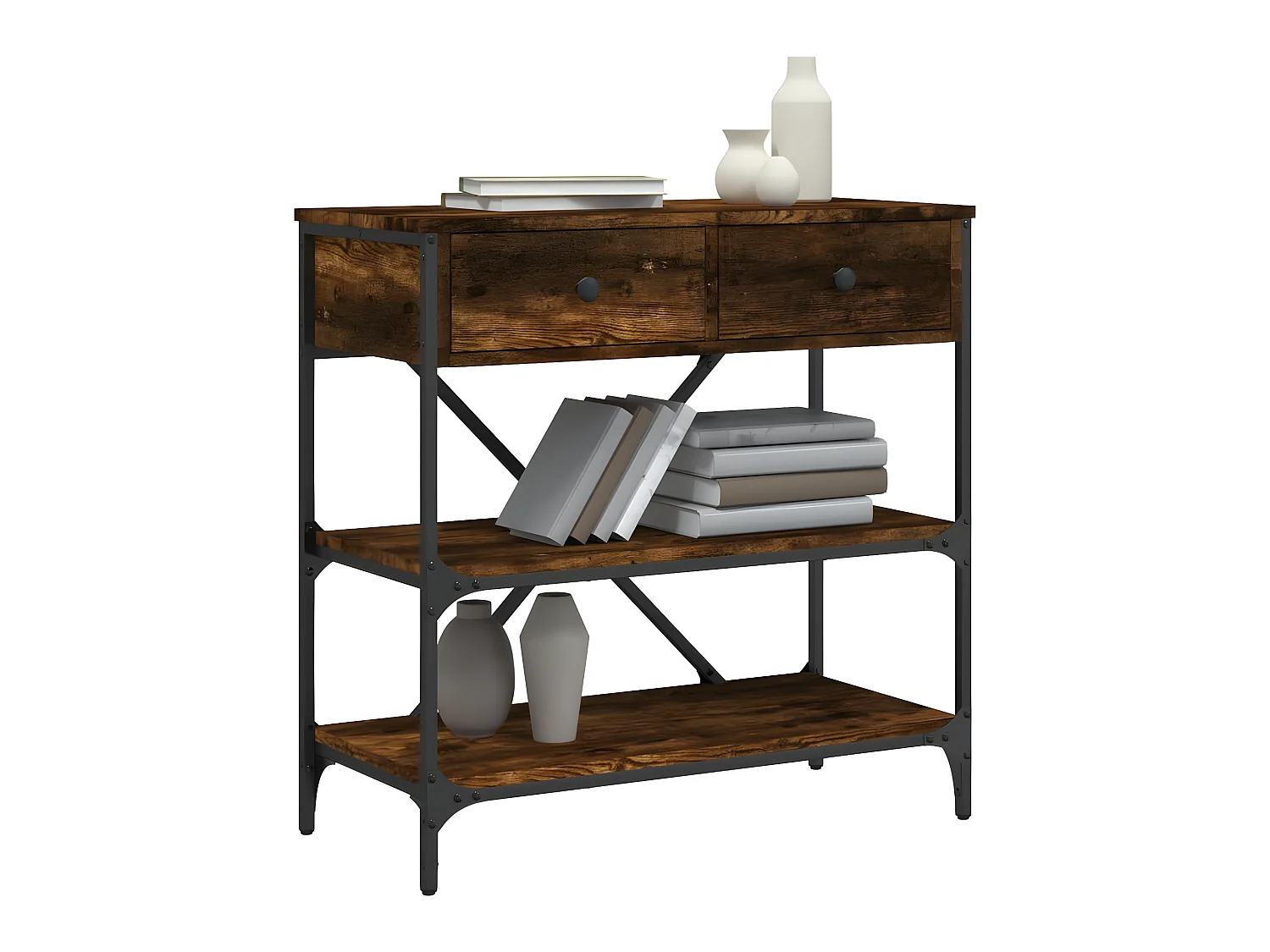 Konsolentisch,Flurtisch Räuchereiche 75x34,5x75 cm Holzwerkstoff -gkd15087