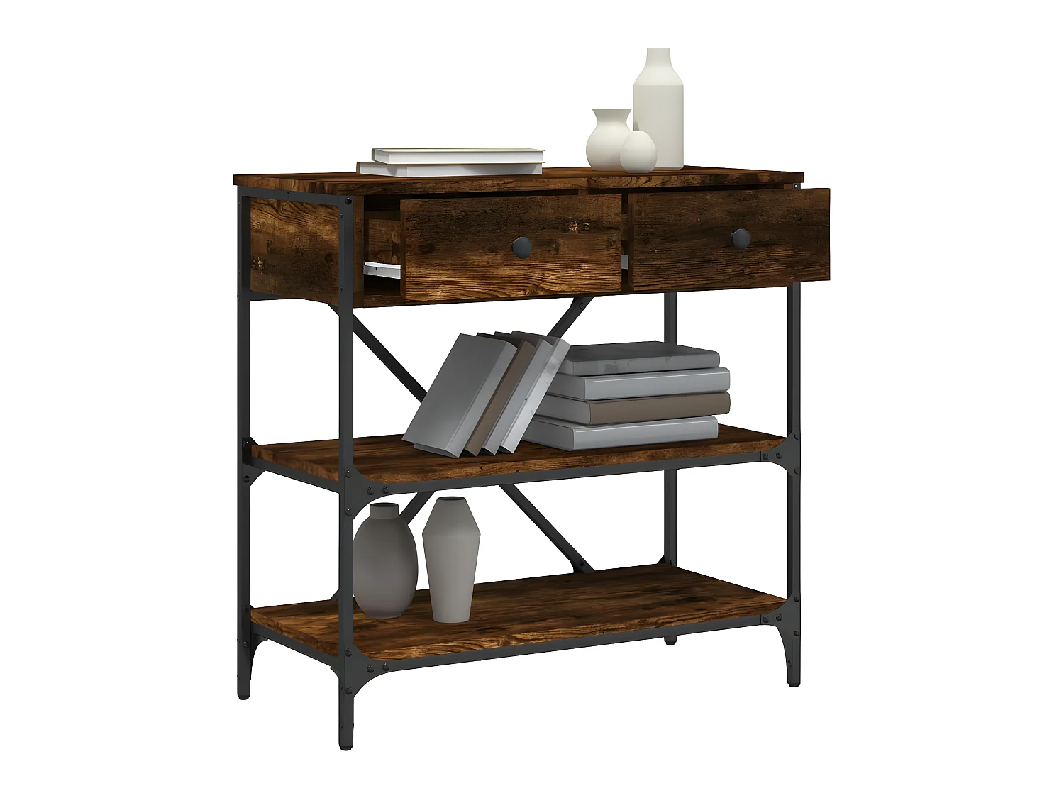 Konsolentisch,Flurtisch Räuchereiche 75x34,5x75 cm Holzwerkstoff -gkd15087