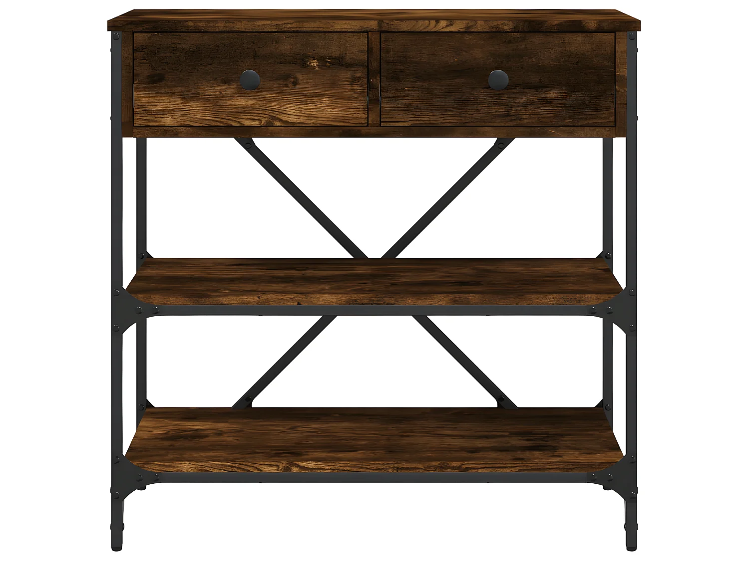 Console chêne fumé 75x34,5x75 cm bois d'ingénierie OFR24724 BonneVie Meuble