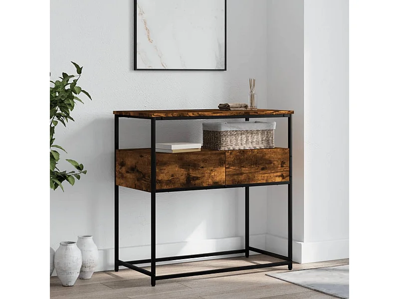 Konsolentisch,Flurtisch Räuchereiche 75x40x75 cm Holzwerkstoff -gkd565833