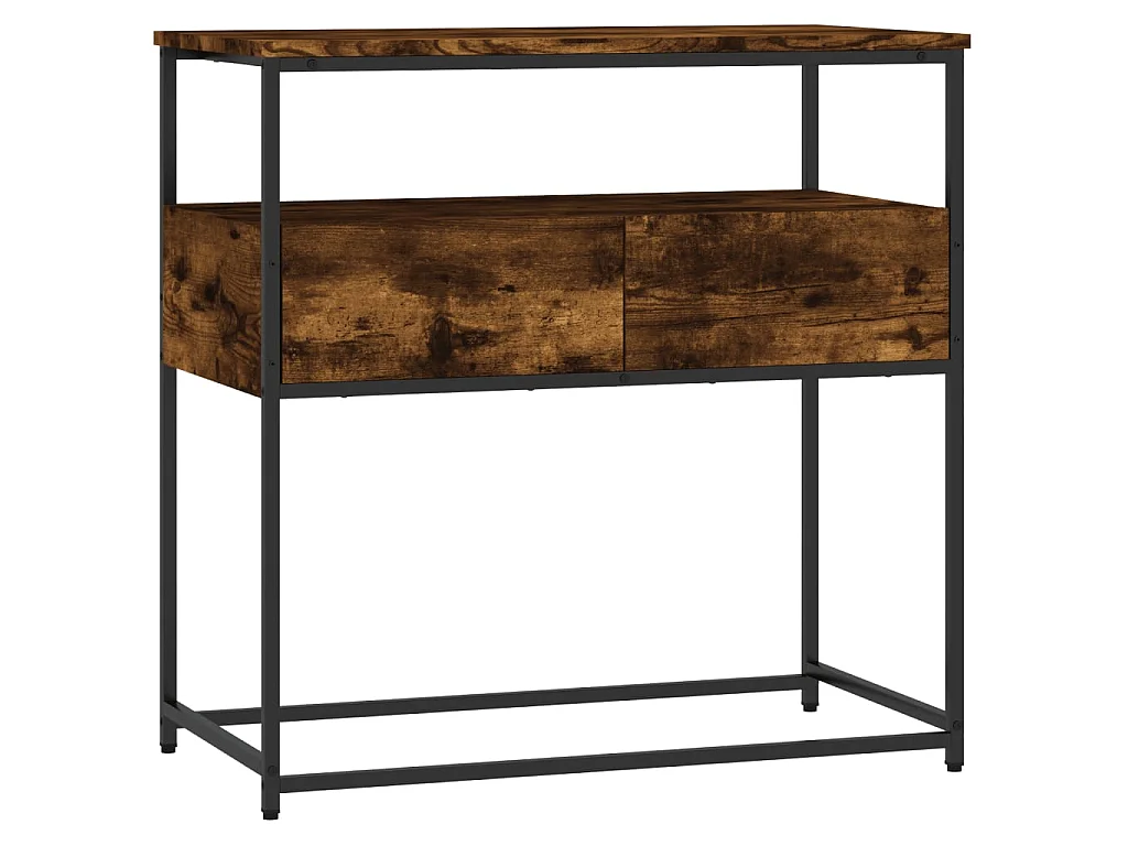 Console chêne fumé 75x40x75 cm bois d'ingénierie OFR74434 BonneVie Meuble