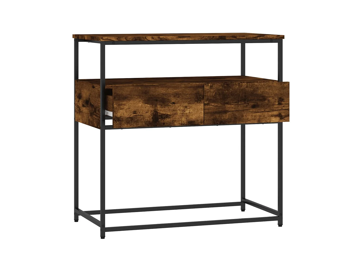 Wandtafel 75x40x75 cm bewerkt hout gerookt eikenkleurig NL758382