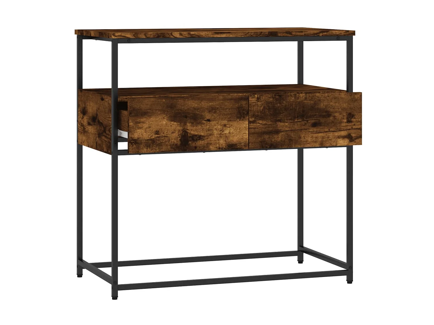 Console chêne fumé 75x40x75 cm bois d'ingénierie OFR74434 BonneVie Meuble