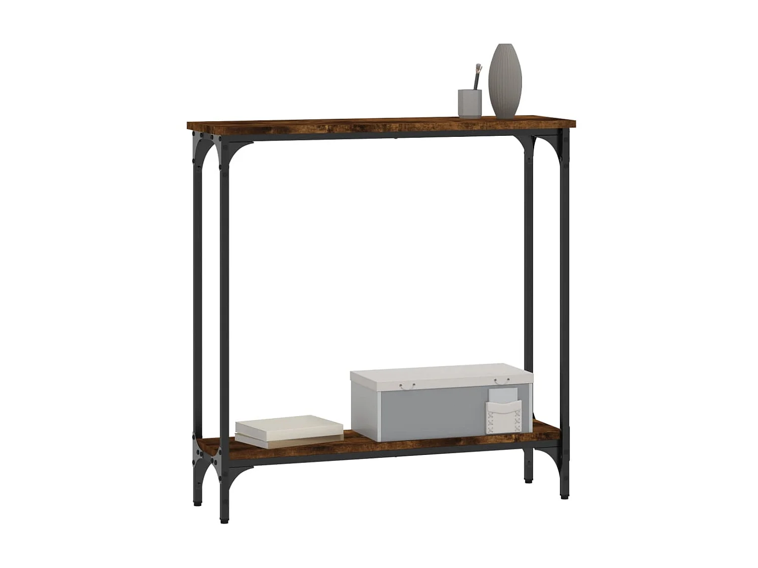 Console chêne fumé 75x22,5x75 cm bois d'ingénierie OFR87255 BonneVie Meuble