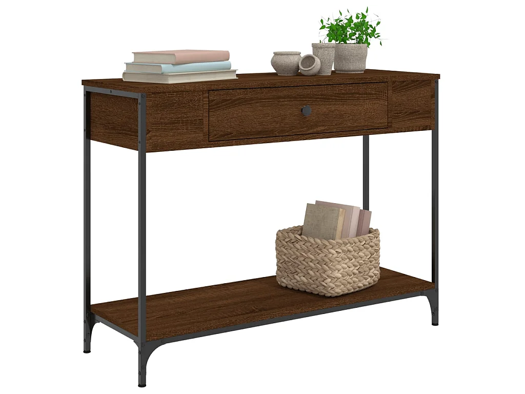 Wandtafel 100x34,5x75 cm bewerkt hout bruin eikenkleur NL126321